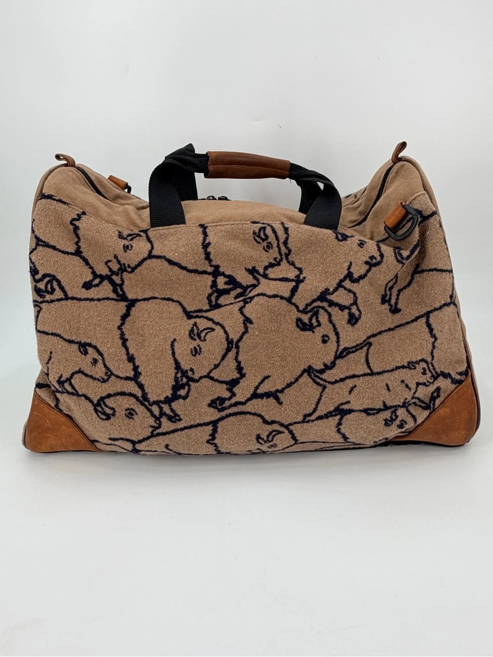Vintage Pendleton Buffalo Wool Leather Duffle Overnight Bag FLAWS